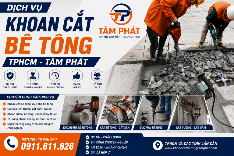 Khoan cắt bê tông tâm phát